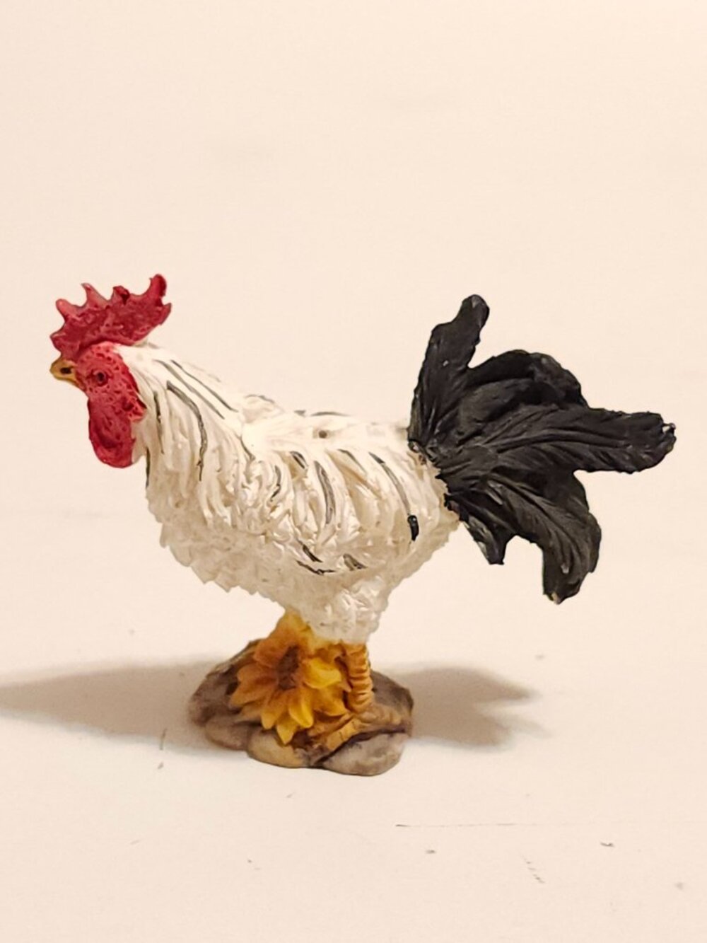 Rooster Indoor Outdoor Table Sculpture Miniature with Sunflower
